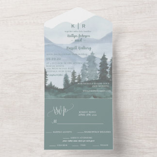 Faire-part de mariage à thème de montagne