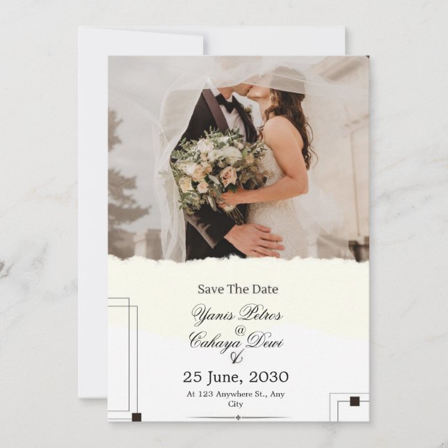Faire-part de mariage à thème de verdure rustique  (Devant)