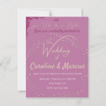 Faire-part de mariage à thème Gold & Pink Lizzy &