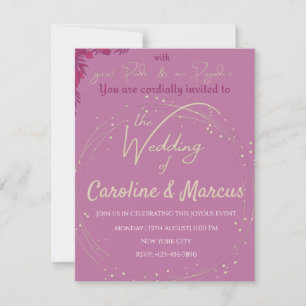 Faire-part de mariage à thème Gold & Pink Lizzy & 