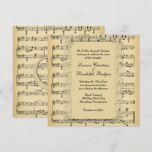 Faire-part de mariage à thème Musique antique