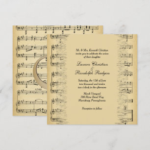 Faire-part de mariage à thème Musique antique
