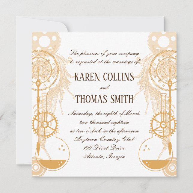 Faire-part de mariage à vapeur (Devant)