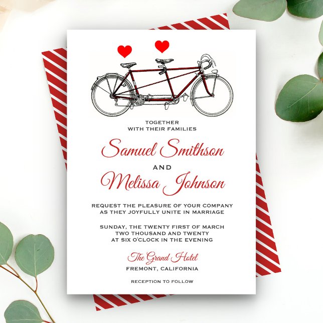 Faire-part de mariage à vélo vintage Tandem (Créateur téléchargé)