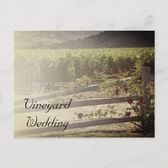 Faire-part de mariage à vignoble et à clôture de r (Devant)
