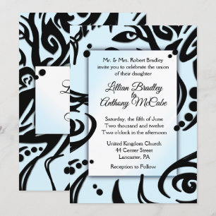 Faire-part de mariage Abstrait de la tribu noire e