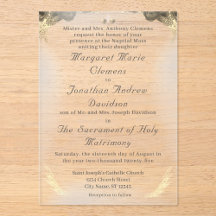 Faire-part de mariage acrylique de grâce catholiqu