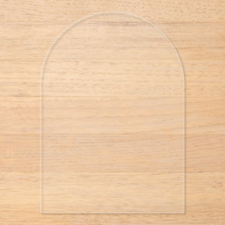 Faire-part de mariage acrylique transparent à arc