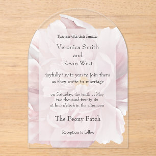 Faire-part de mariage acrylique transparent de la 