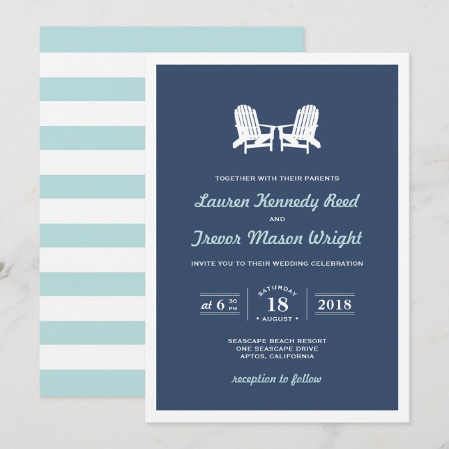 Faire-part de mariage Adirondack (Devant / Derrière)