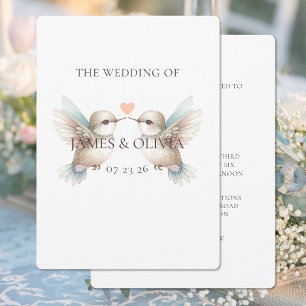 Faire-part de mariage adorable Romance Colibri