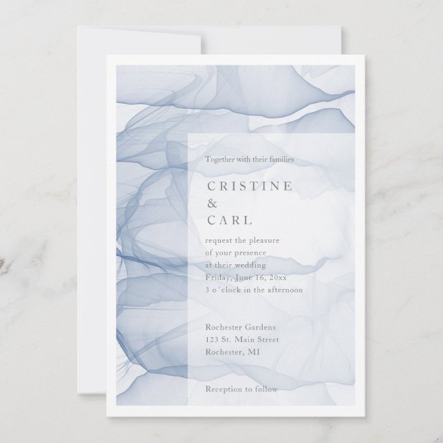 Faire-part de mariage aéré et léger (Devant)