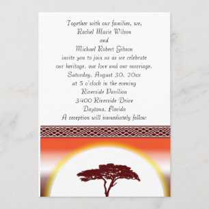 Faire-part de mariage africain de coucher du