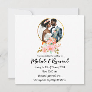 Faire-part de mariage afro-américaine de mariage