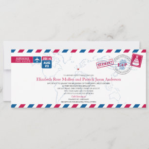 Faire-part de mariage Airmail Allemagne