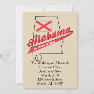 Faire-part de mariage Alabama Heart of Dixie