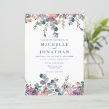 Faire-part de mariage Ancre florale marine