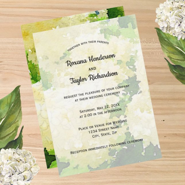 Faire-part de mariage Annabelle blanche Hydrangeas (Créateur téléchargé)