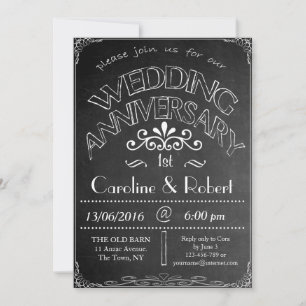 Faire-part de mariage anniversaire sur tableau noi