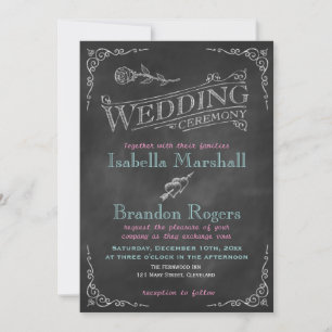 Faire-part de mariage Aqua Chalk
