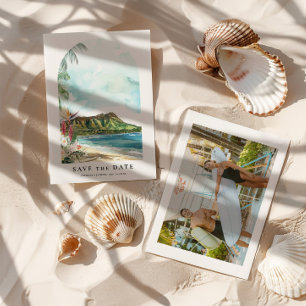 Faire-part de mariage aquarelle d'Oahu