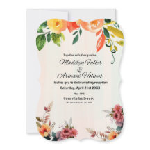 Faire-part de mariage aquarelle floral incroyable