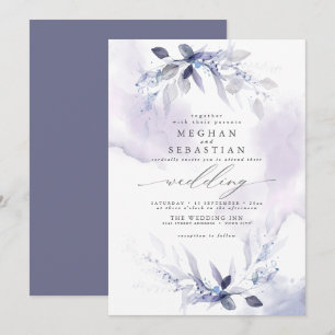 Faire-part de mariage aquarelle prune de rêve