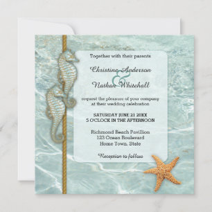 Faire-part de mariage aquatique marin