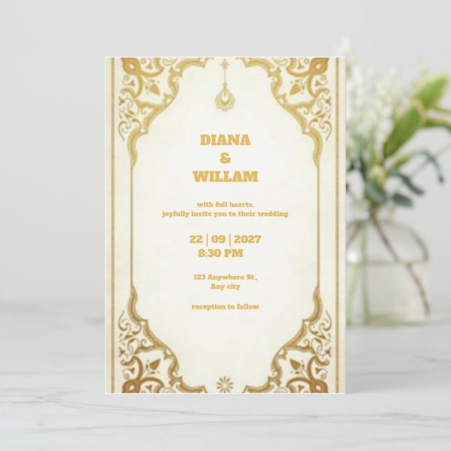 Faire-part de mariage arabe traditionnel (Debout devant)