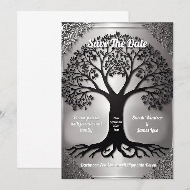 Faire-part de mariage Arbre De Vie (Devant / Derrière)