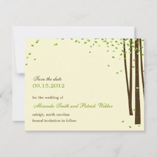 Faire-Part de Mariage Arbres de la Forêt - Vert -