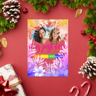Faire-part de mariage arc-en-ciel et tropical