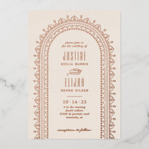 Faire-part de mariage Arche Ornate Foil - Ivoire