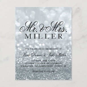 Faire-part de mariage - Argent Glit Fab