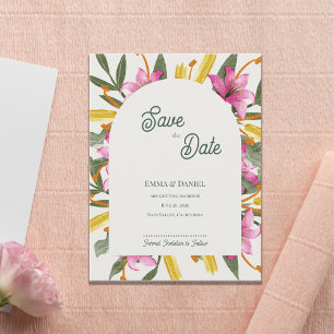 Faire-part de mariage arqué Lily Rose pâle