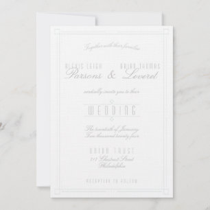 Faire-part de mariage Art déco clair et simple