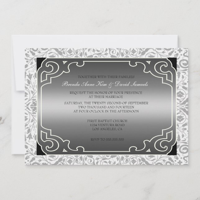 Faire-part de mariage Art déco des années 1920 (Devant)