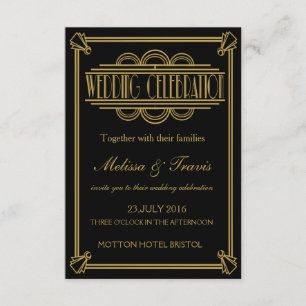 Faire-part de mariage Art déco du Roaring 20's