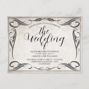 Faire-part de mariage Art Déco noir vintage