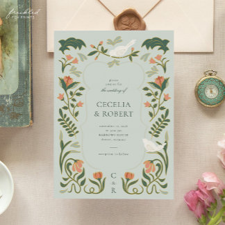 Faire-part de mariage Art déco vintage