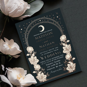 Faire-part de mariage Art nouveau à arche florale