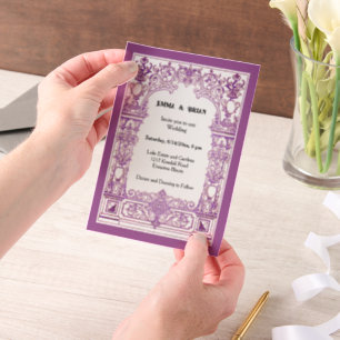 Faire-part de mariage Art Nouveau   Orné et vintag