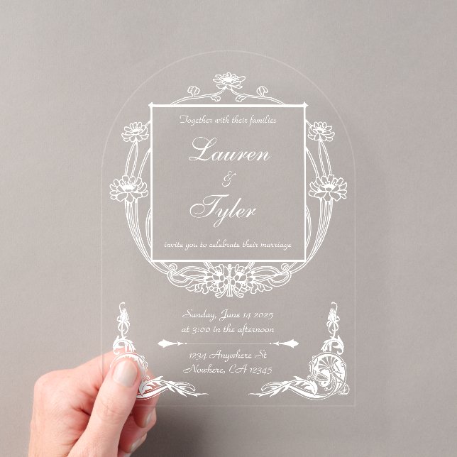 Faire-part de mariage Art Nouveau sur Acrylique Cl (In situ (ordinateur de poche))