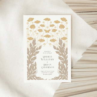 Faire-part de mariage Art Nouveau vintage
