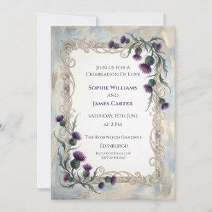 Faire-part de mariage au chardon pourpre