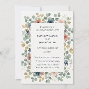 Faire-part de mariage au coin bleu Thistle Celtic