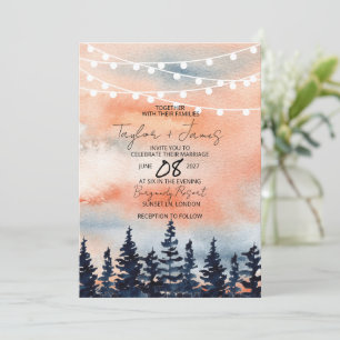 Faire-part de mariage au coucher du soleil et en f