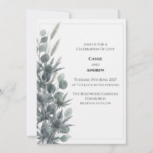 Faire-part de mariage au Eucalyptus Chardon Bleu