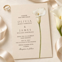 Faire-part de mariage au lys calla Champagne