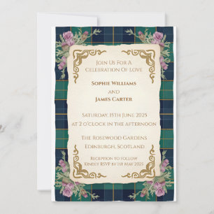 Faire-part de mariage au tartan celtique du chardo